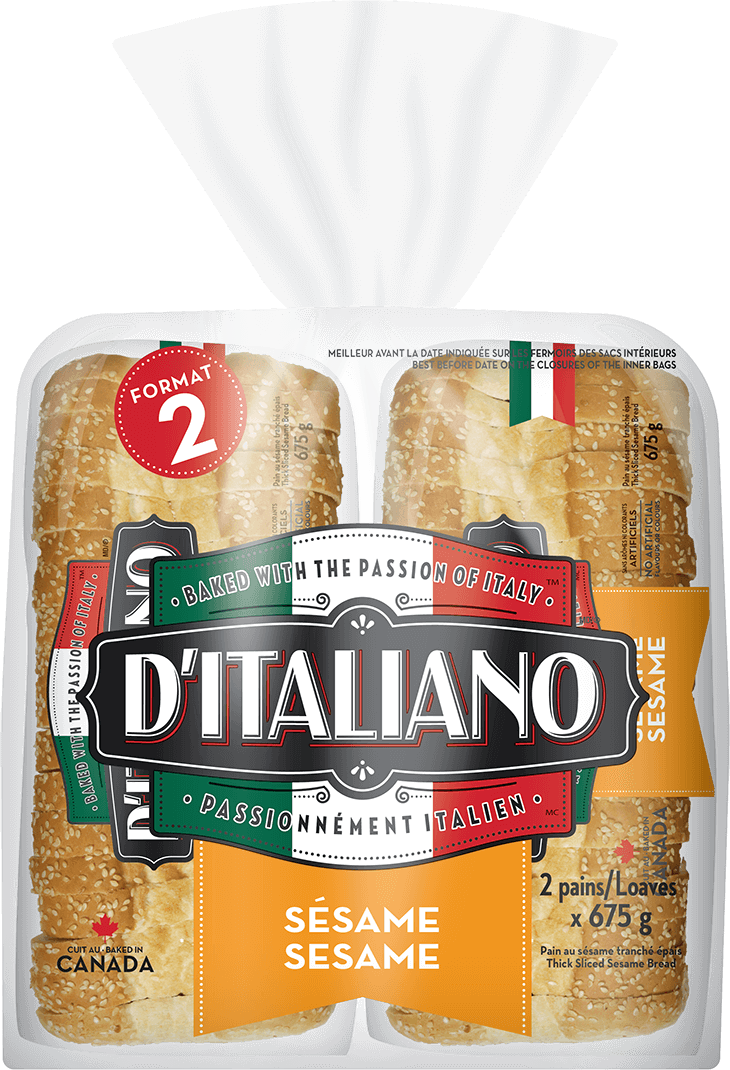 Bag of D’Italiano® Sesame Seed Bread Duo Pack