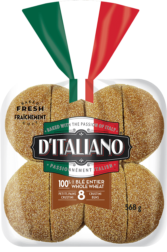 Bag of D’Italiano® 100% Whole Wheat Crustini Buns