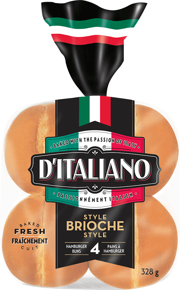 Bag of D’Italiano® Brioche Style Hamburger Buns