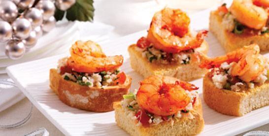 Bruschetta aux crevettes et au crabe épicés sur pain tranché épais D’Italiano MD  