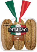 Petits pains à saucisse à 100% de blé entier D’Italiano