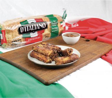 D’Italiano® Chocolate-Hazelnut Spread French Toast Rolls with Cinnamon Sugar